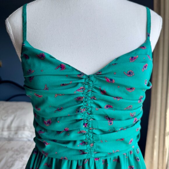 3 For $25 Roxy Mini Teal w Pink Paisley Mini Dress - Picture 4 of 10